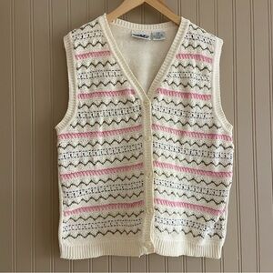 Vintage Northern Reflections 100% Cotton Sweater Vest Women’s Size Large
